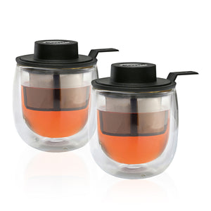 2 HOT GLASS SYSTEM 130ml cups with infuser-132